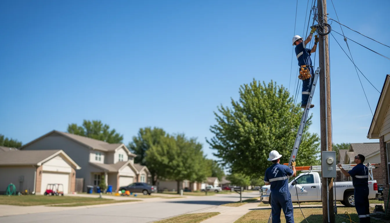Residential electrician providing installation services in Sublime, TX